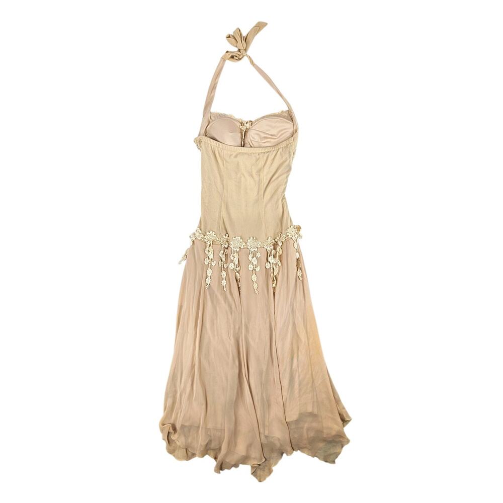 Vintage Fairycore Mesh Maxi Dress Asymmetrical Hem - Small - Picture 4 of 9